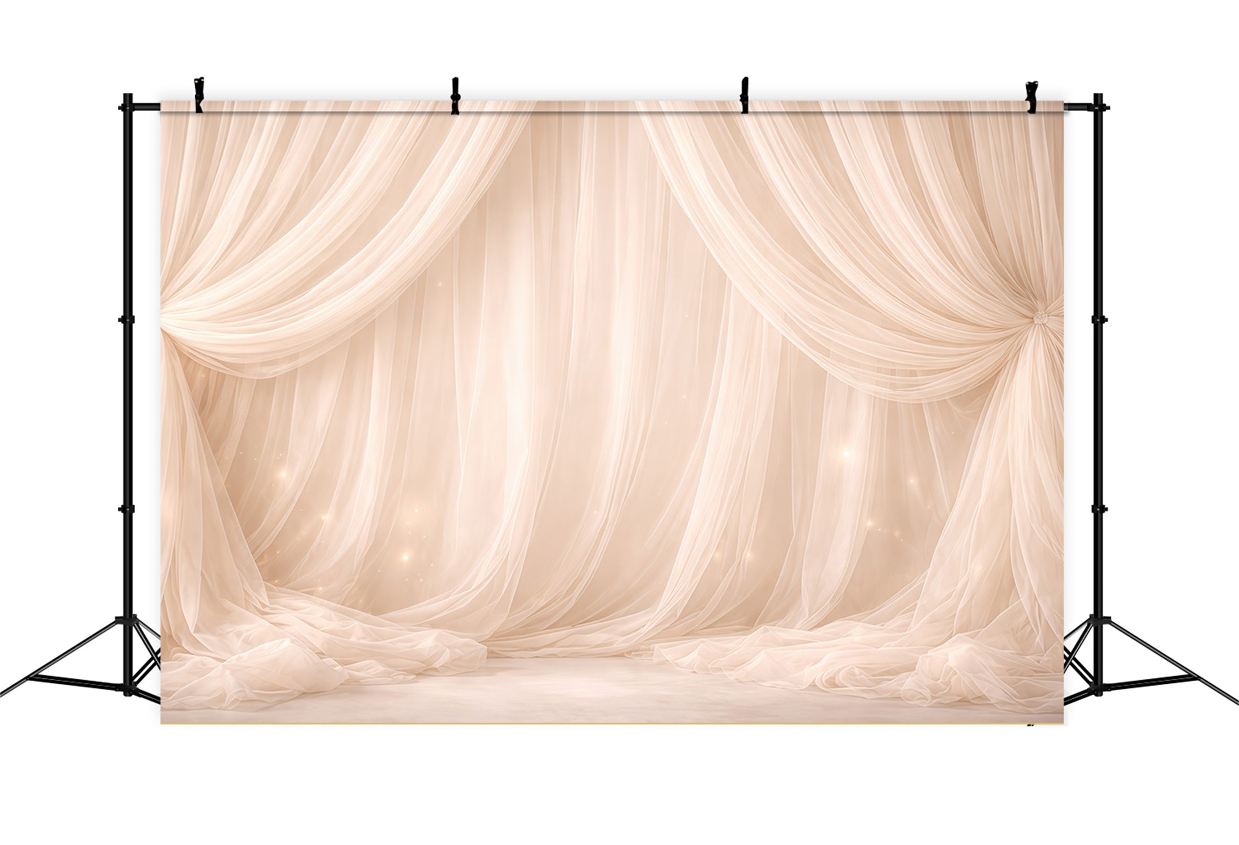 Dreamy Soft Focus Mother's Day Backdrop Champagne Drape Sparkle Lights Mother's Day Photo Backdrops LXX63-36