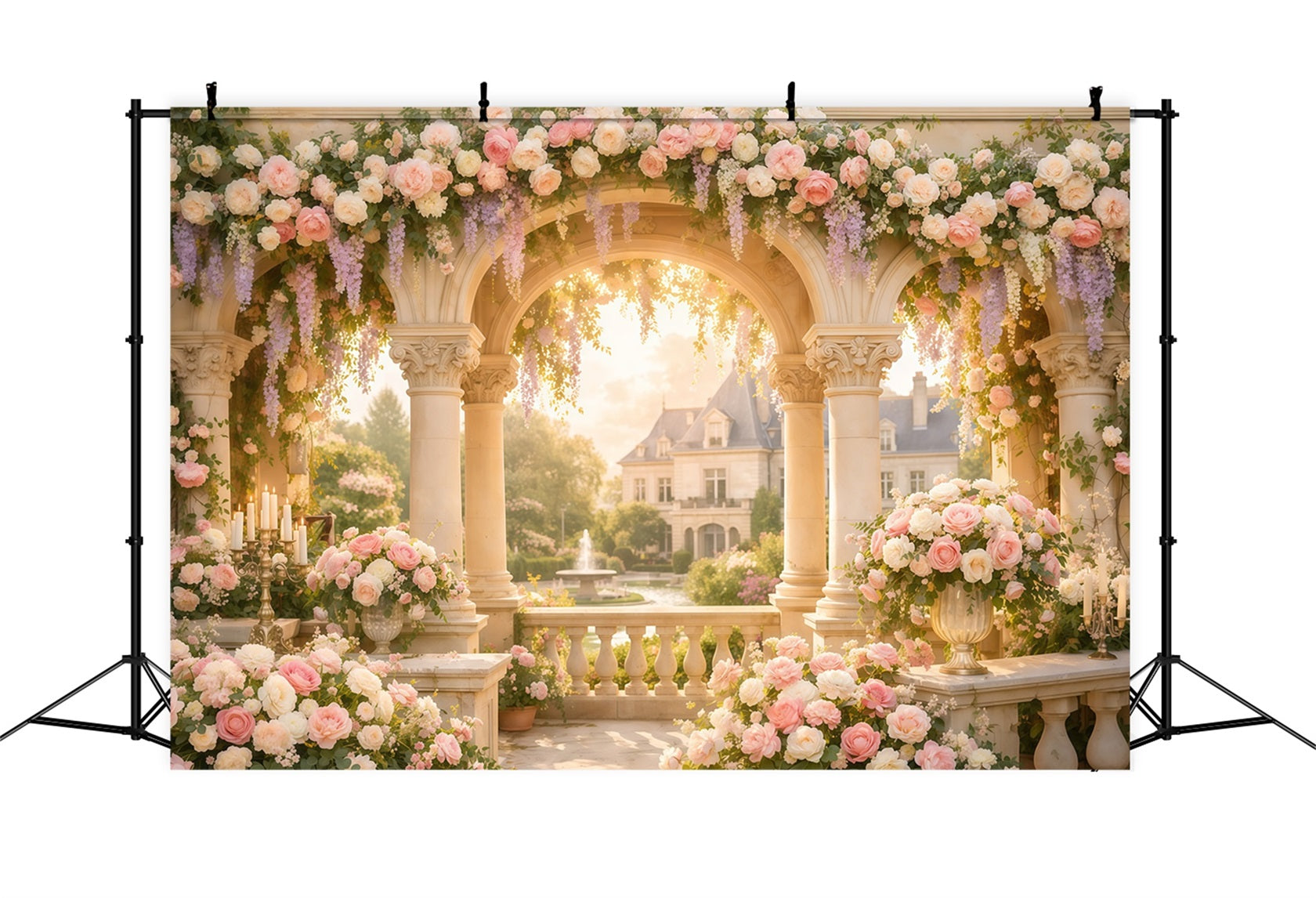 Floral Mother's Day Backdrop Ideas Floral Column Arch Fountain Backdrop Design For Mother's Day LXX63-58