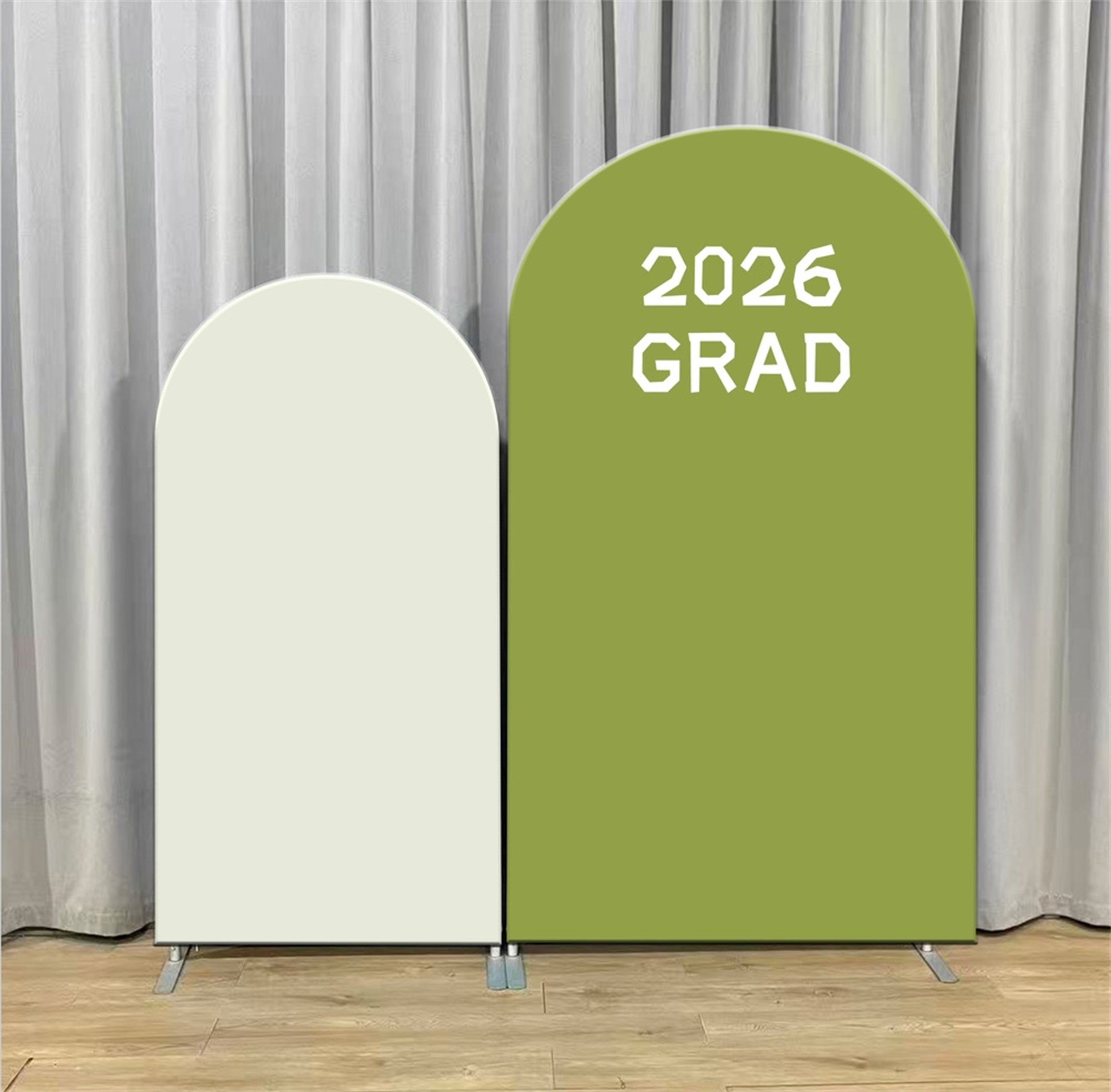 Reusable Graduation Backdrop Olive Beige Bold 2026 Typography Washable Graduation Backdrop LXX64-14