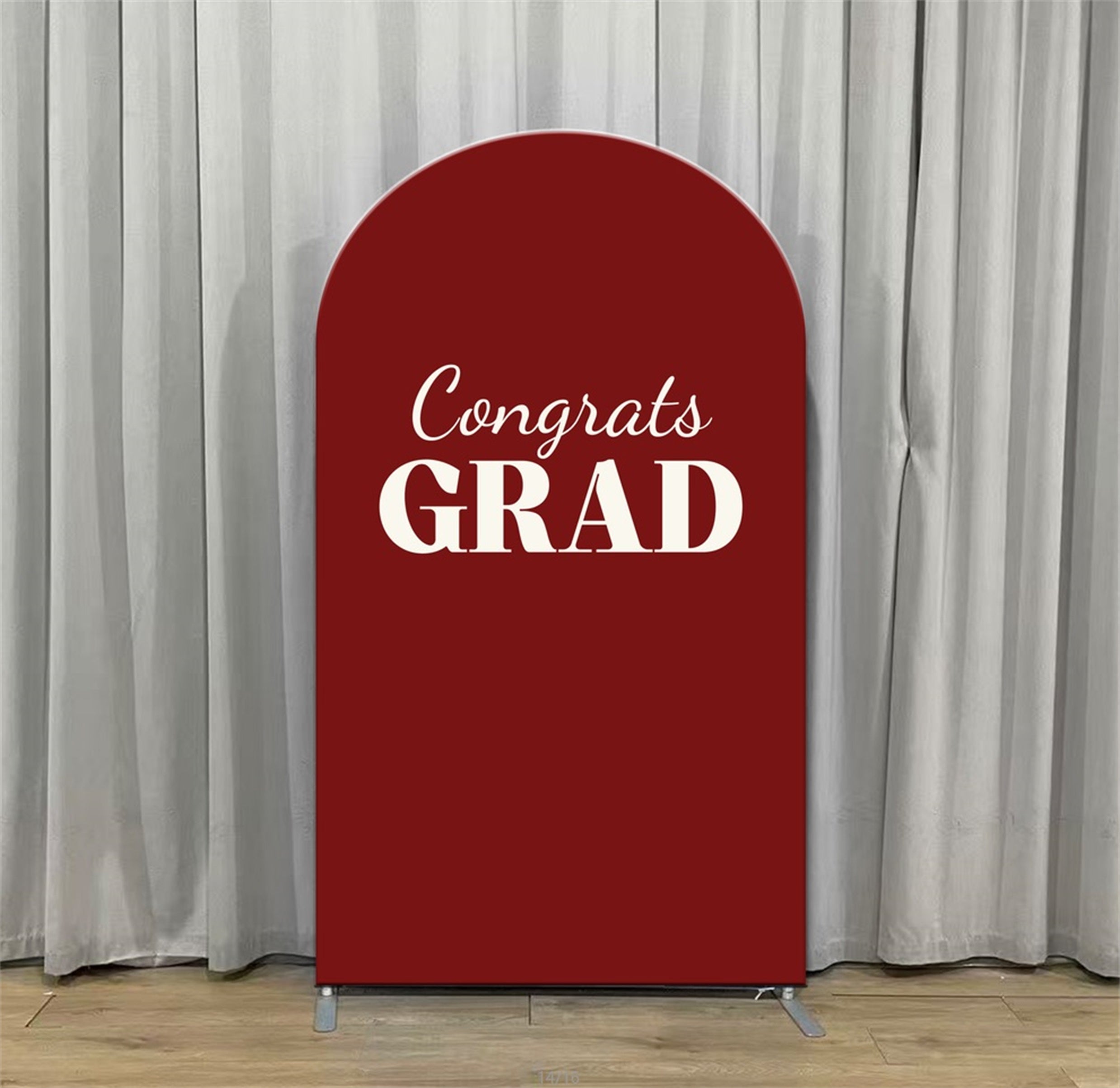 Graduation Photo Booth Backdrop Red Arch Bold Typography Custom Graduation Photo Booth Backdrop LXX64-7