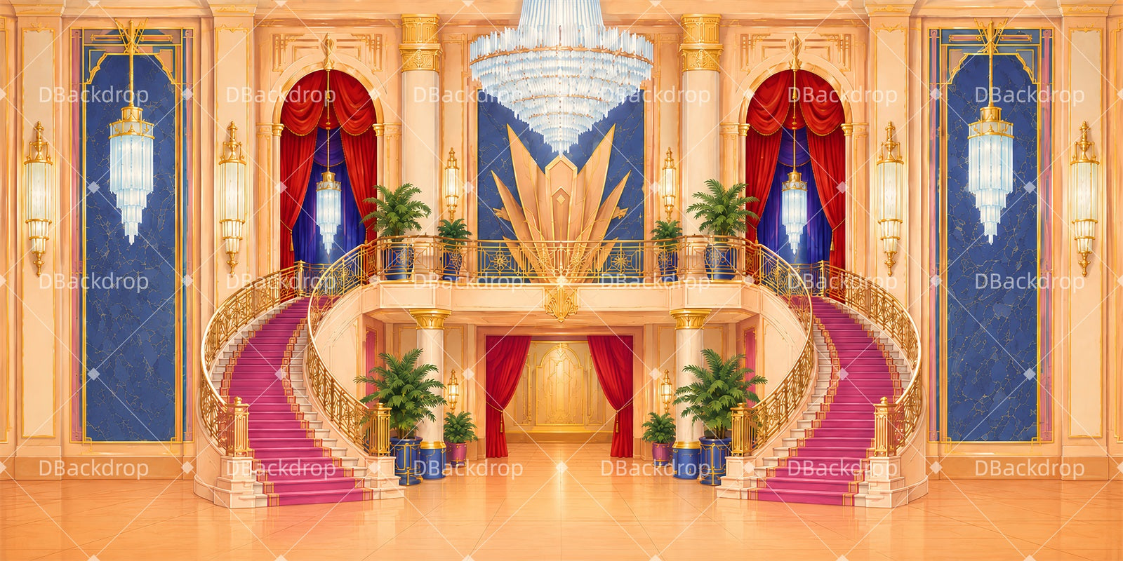 Dance Backdrop Mansion Party Ballroom Performance Backdrop LXX65-T106
