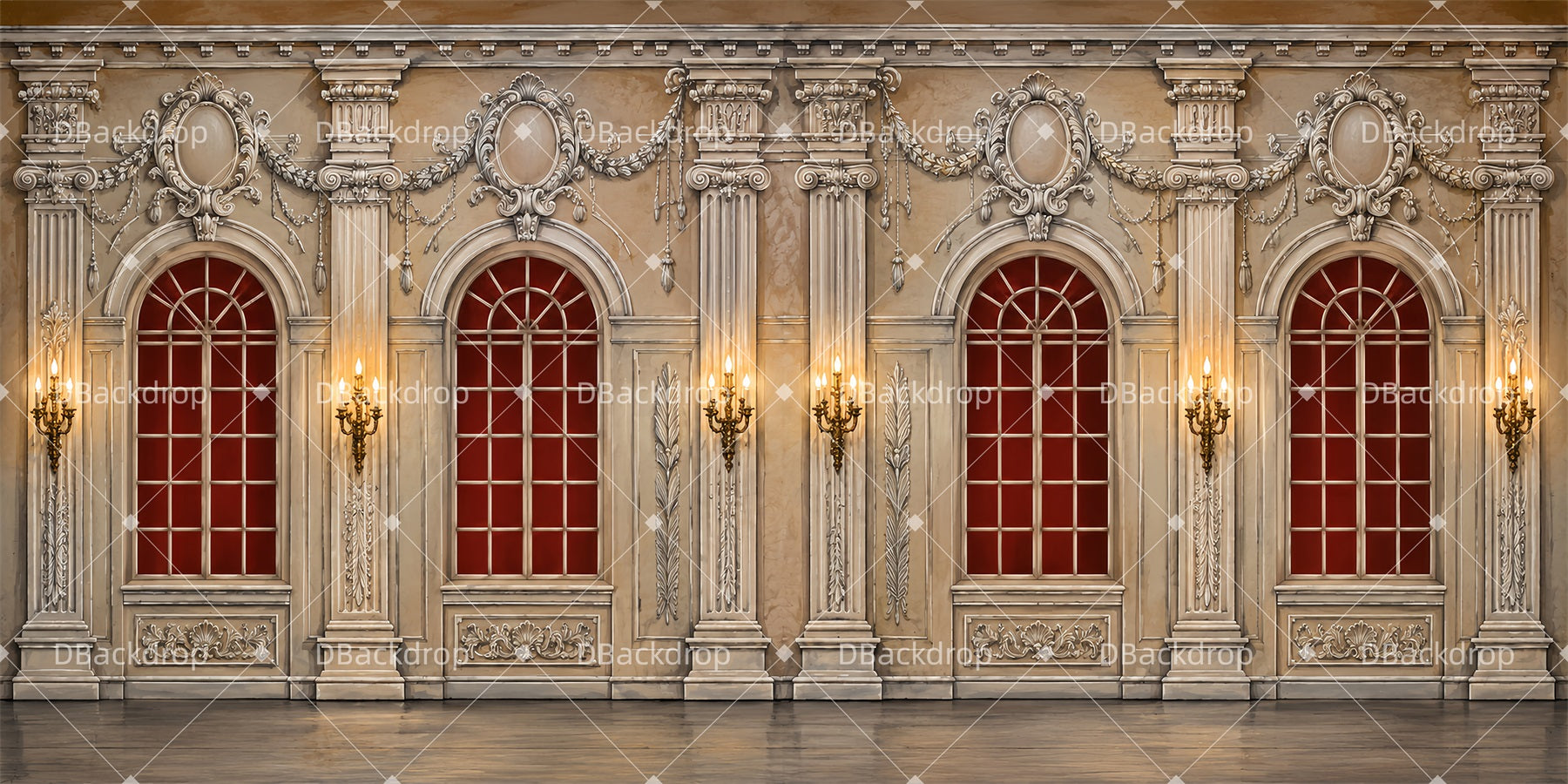 Dance Stage Backdrop Gilded Ballroom Backdrop For Theater Play LXX65-T116