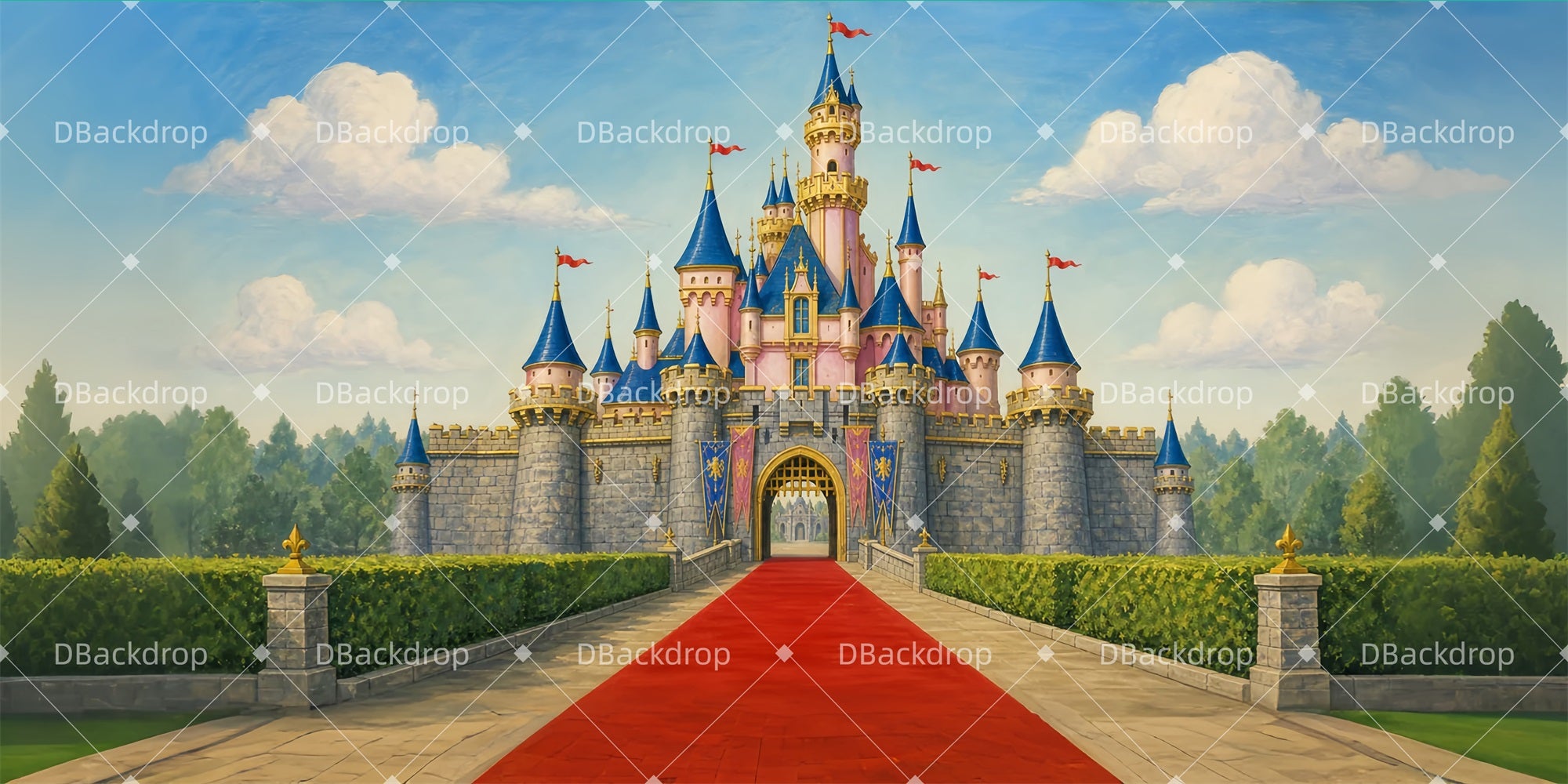 School Play Backdrops Fairytale Castle Entrance Stage Backdrops LXX65-T120