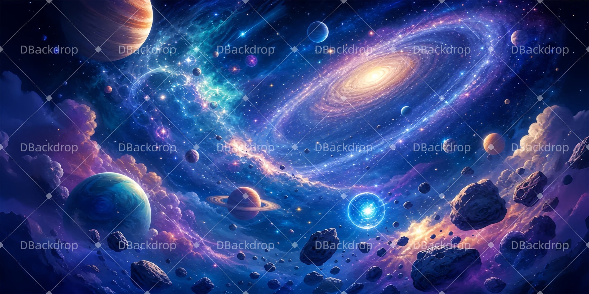 Galaxy Backdrop Galactic Starfield Scuba VBS Backdrop LXX65-T17