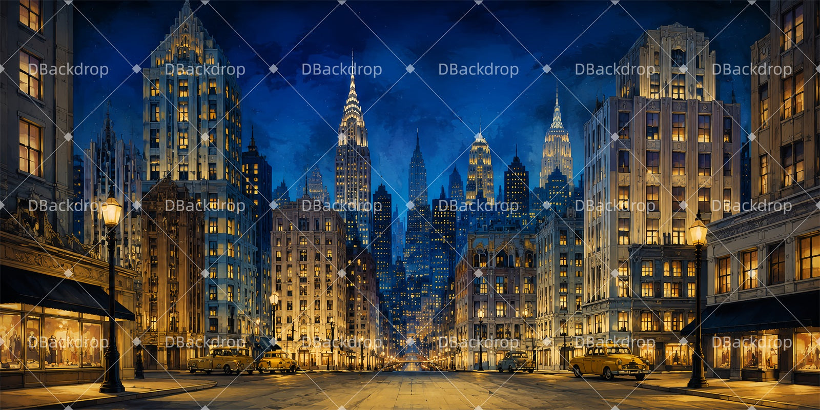 Stage Backdrop Business District Exterior Movie Theater Backdrop LXX65-T28