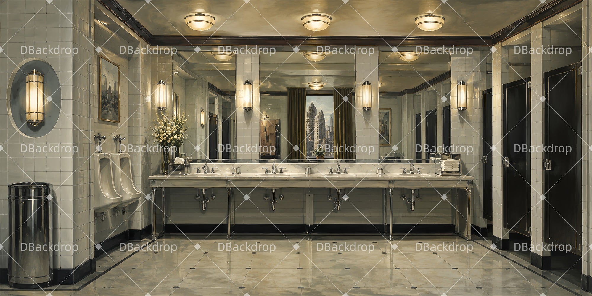 Stage Backdrop Marble Vanity Hall Backdrop For Theater Play LXX65-T36