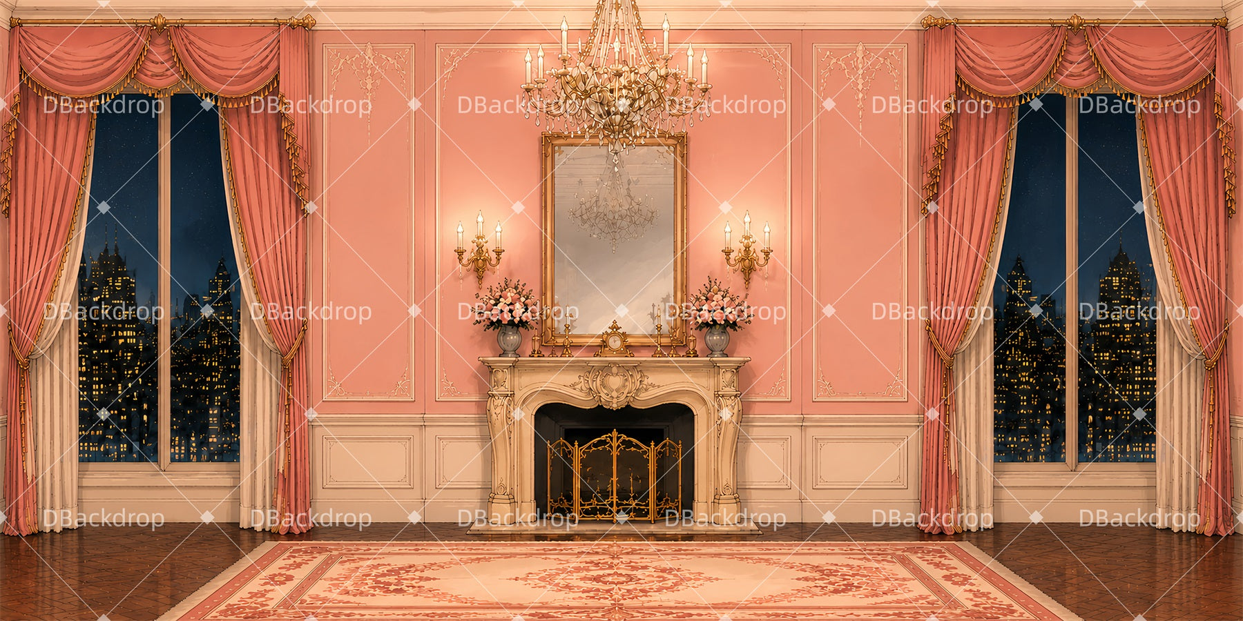 Performance Backdrops Pink Luxury Apartment Dance Recital Backdrops LXX65-T38