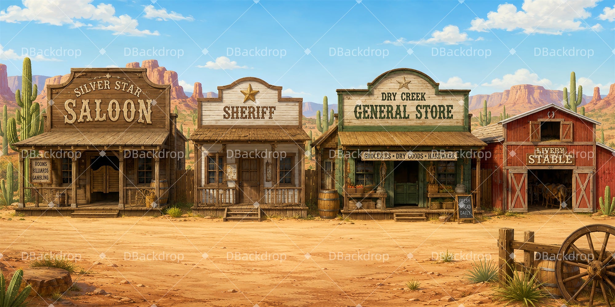 Western Backdrops Western Townfront VBS Backdrops LXX65-T3