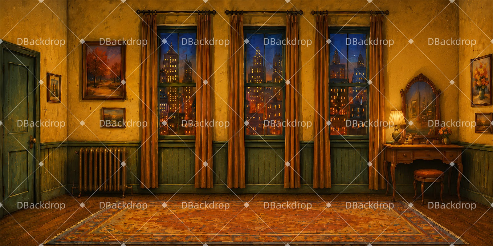 School Play Backdrops Apartment Room Theater Stage Backdrops LXX66-T108