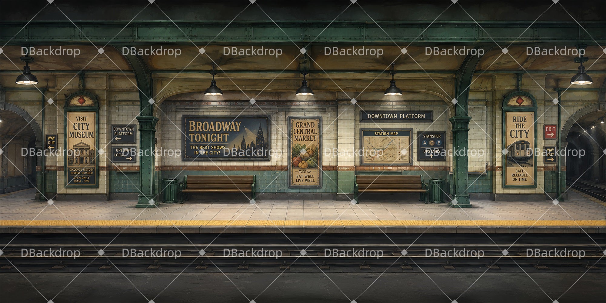 Theater Stage Backdrops Subway Platform Performance Backdrops LXX66-T110