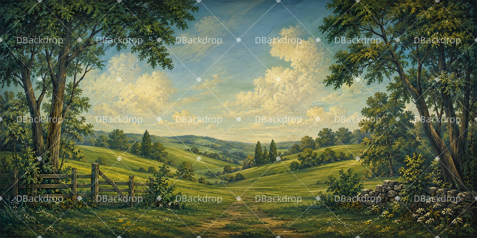 Stage Scenery Backdrops Pastoral Meadow School Play Backdrops LXX66-T128