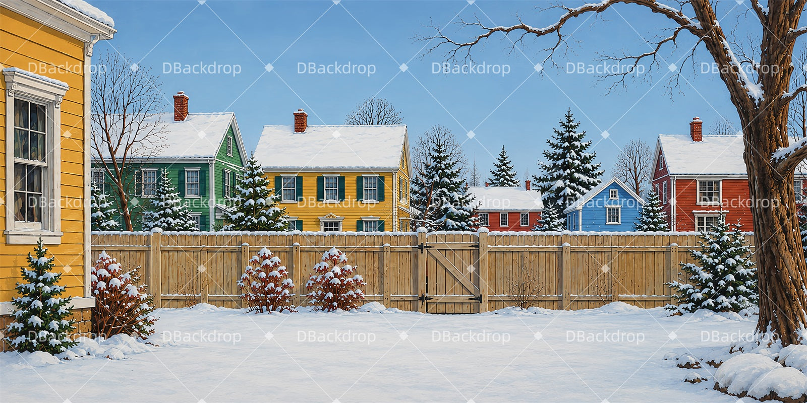 Performance Backdrop Charlie Brown's Backyard School Play Backdrop LXX66-T137