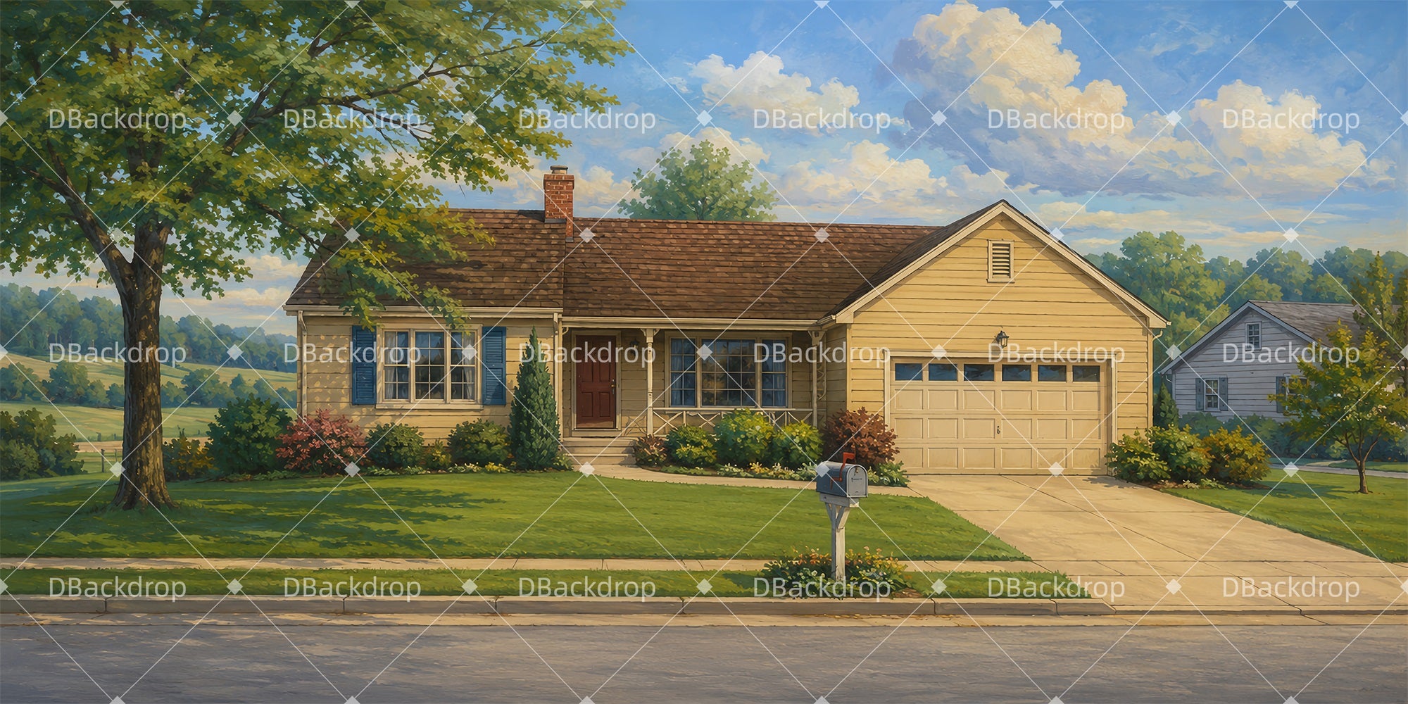 Performance Backdrop Suburban Indiana Home Stage Backdrops LXX66-T34