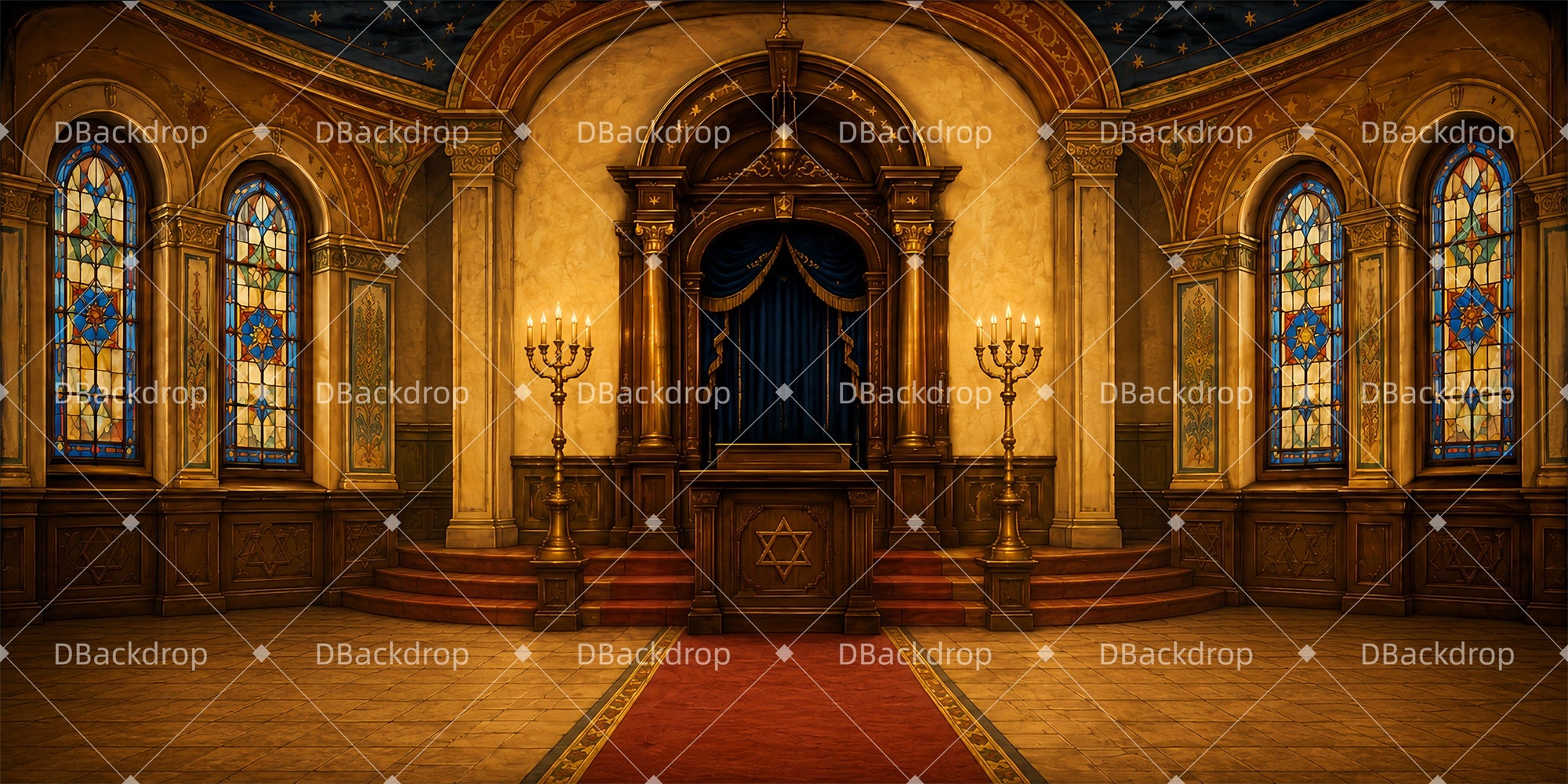 Church Stage Backdrops Synagogue Sanctuary Theater Backdrop LXX66-T41