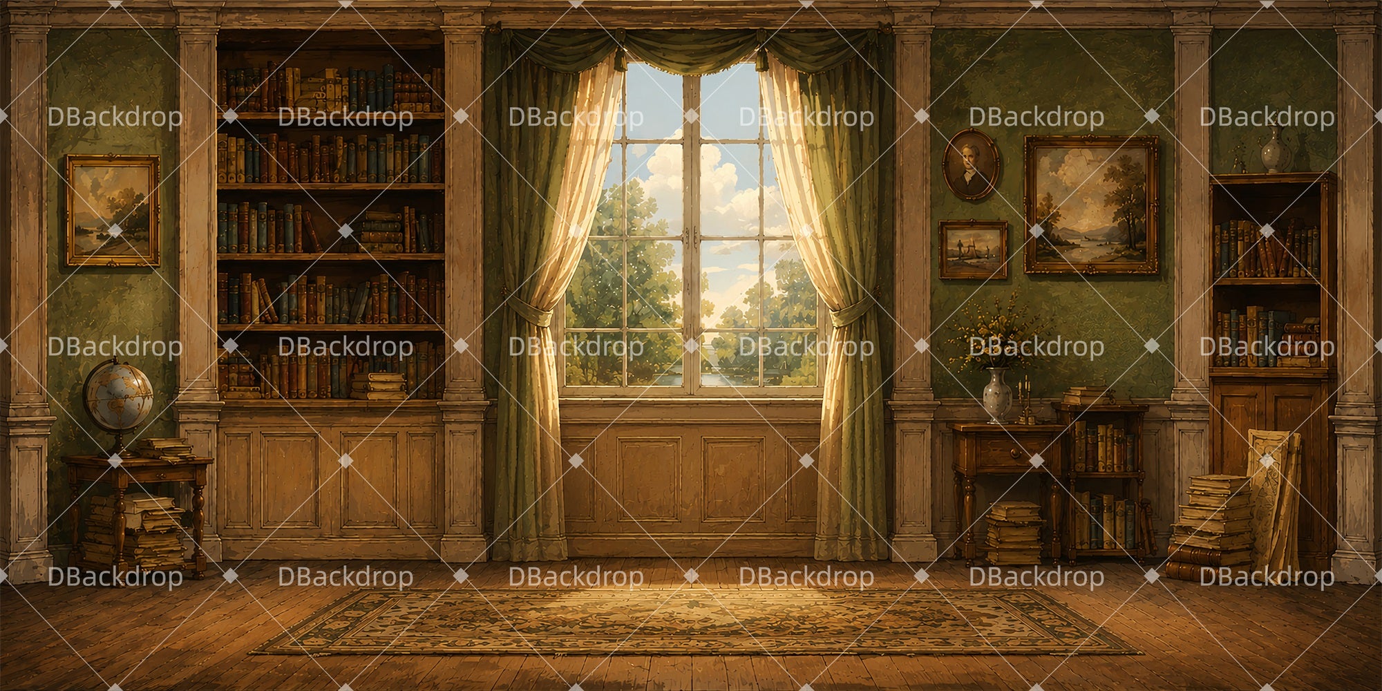 Stage Backdrops Thomas Jefferson's Study Theater Backdrop LXX66-T46