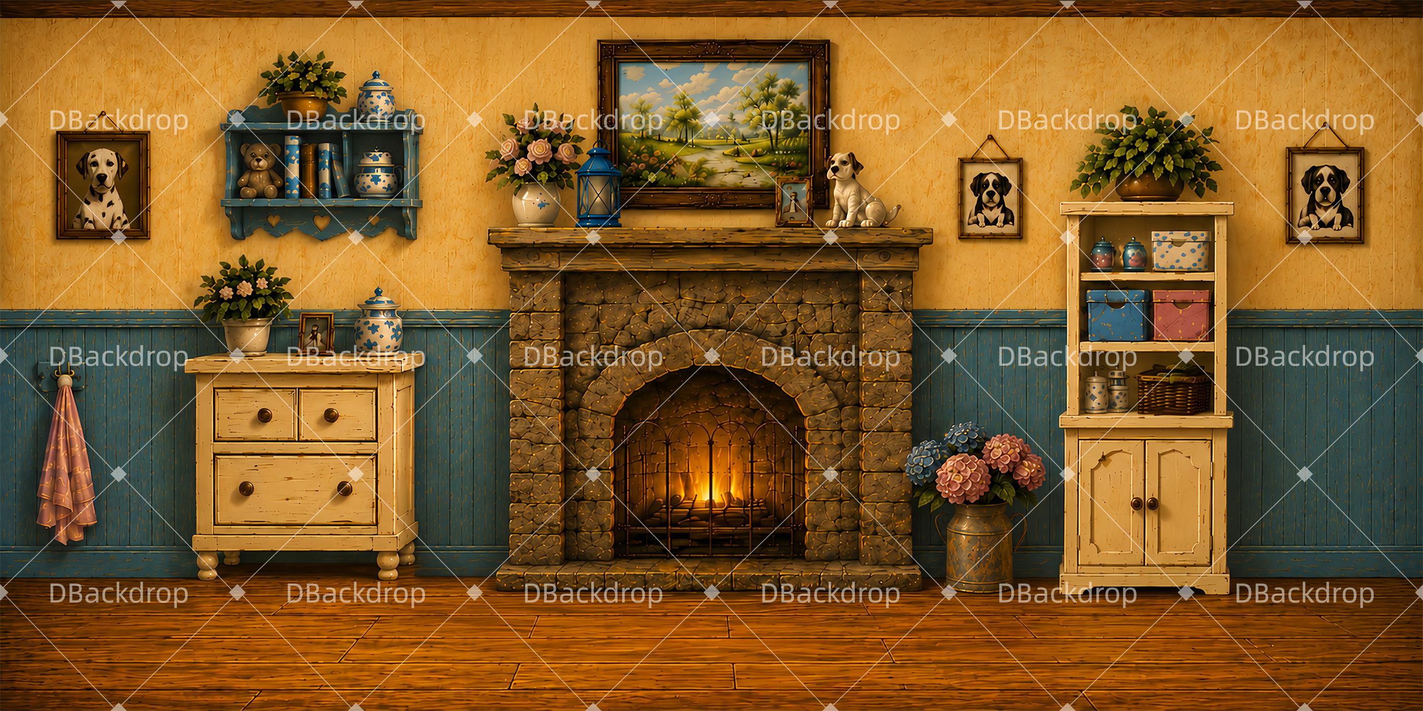 Large Stage Backdrops Puppy Nursery Room Theater Backdrop LXX66-T55