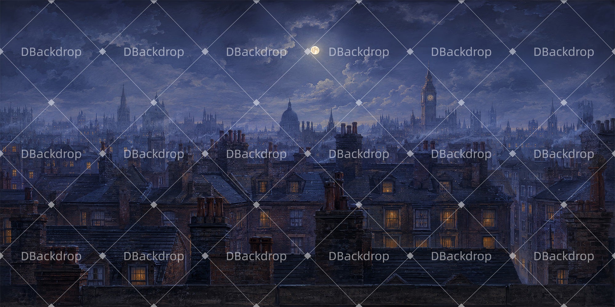 Performance Backdrop City Rooftops Movie Theater Backdrop LXX66-T58