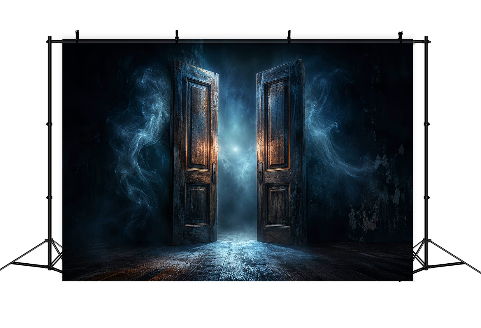 Scary Halloween Photo Backdrops Misty Open Haunted Door Happy Halloween Backdrop LXX67-104