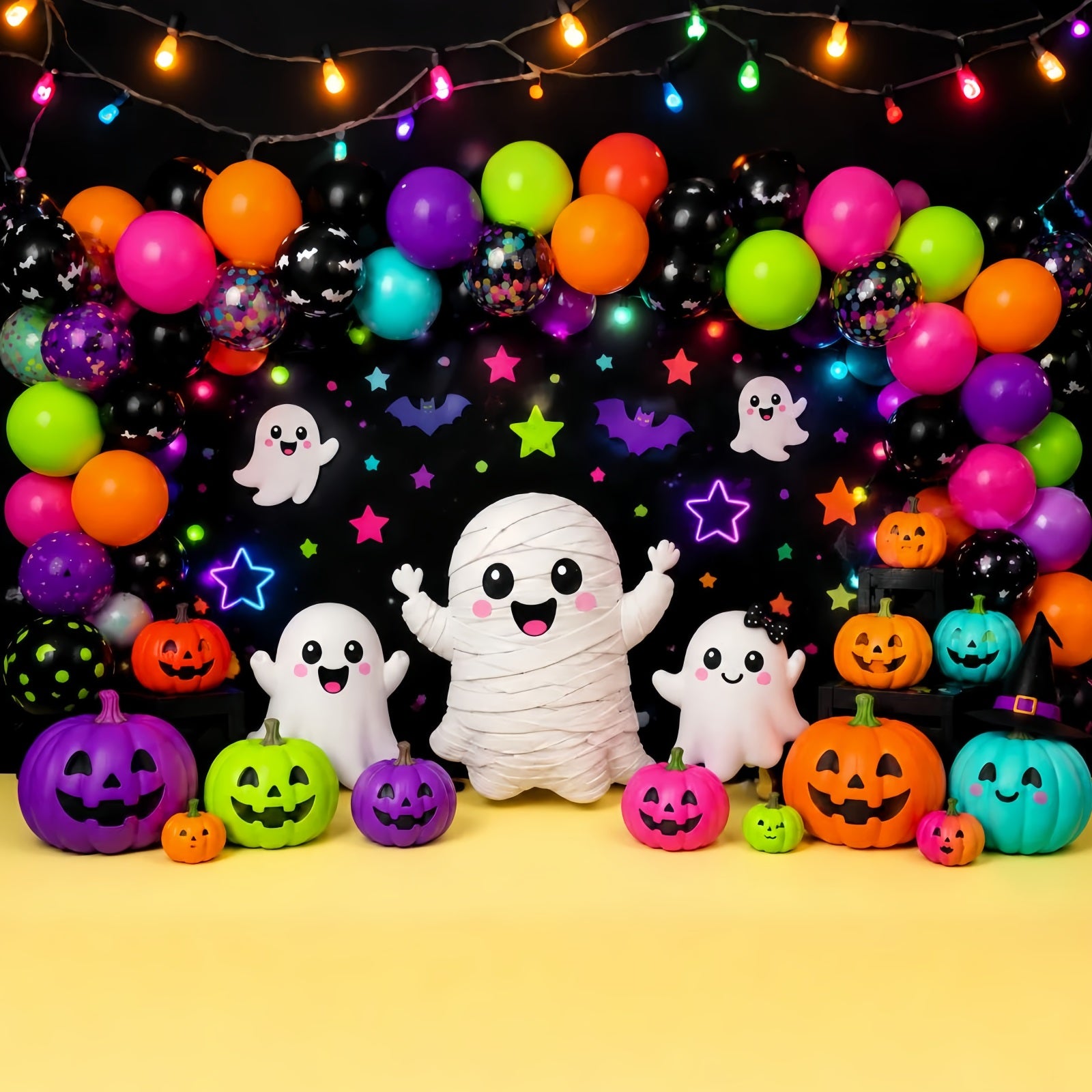 Halloween Picture Backdrops Colorful Ghost Mummy Party Halloween Birthday Backdrop LXX67-135
