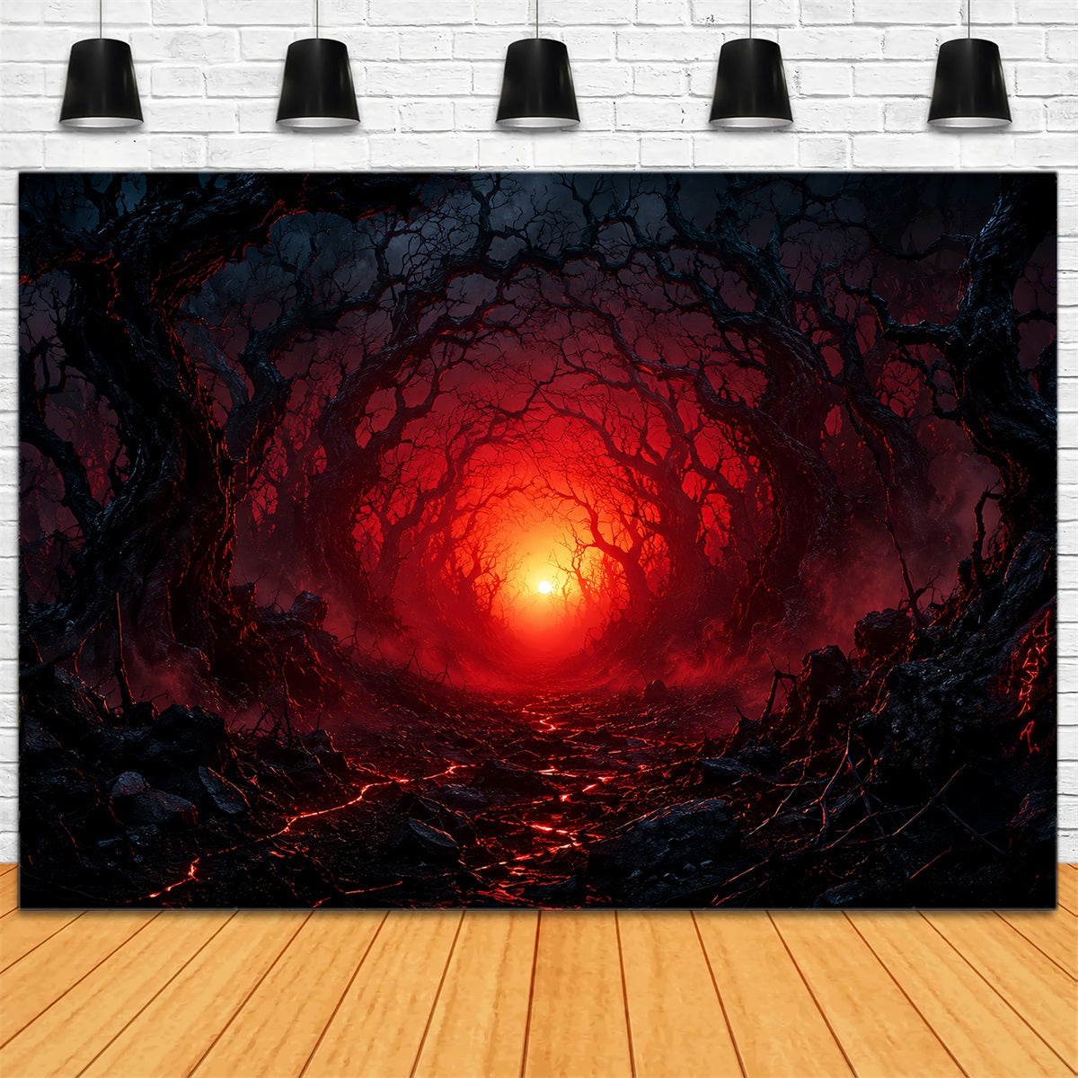 Halloween Party Backdrop Ideas Crimson Haunted Forest Tunnel Halloween Scary Backdrops LXX67-147