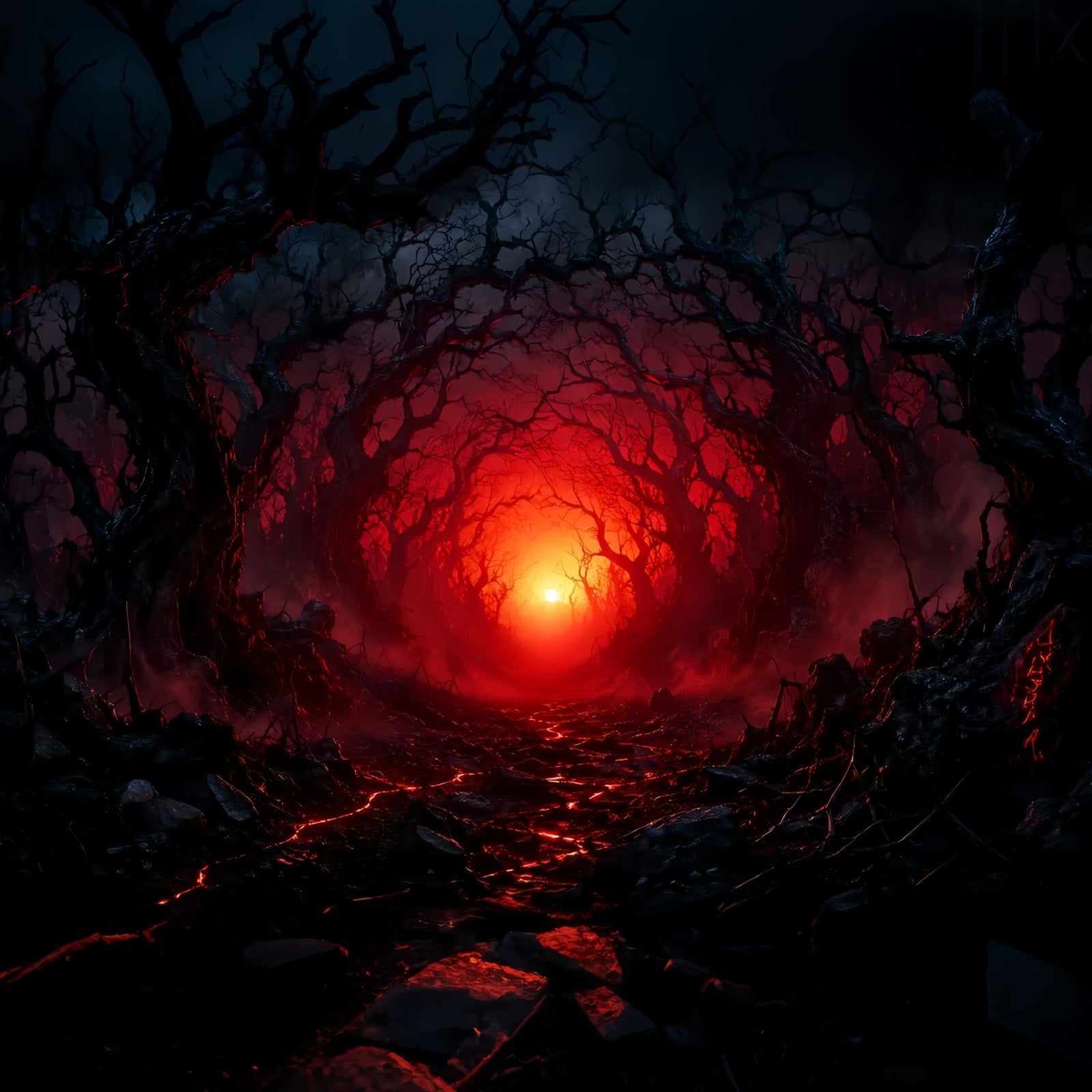 Halloween Party Backdrop Ideas Crimson Haunted Forest Tunnel Halloween Scary Backdrops LXX67-147
