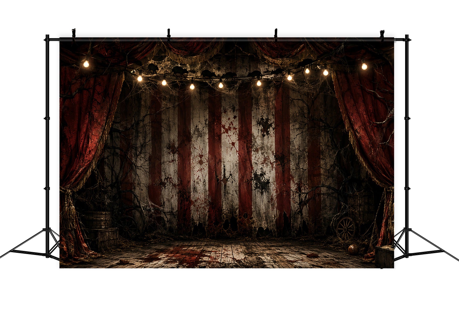 Halloween Clown Backdrop Bloody Circus Curtain Stage Halloween Fabric Backdrop LXX67-158