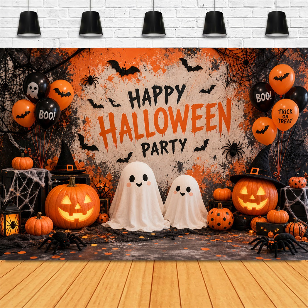 Halloween Party Picture Backdrop Ghost Pumpkin Balloon Decor Halloween Backdrop LXX67-57