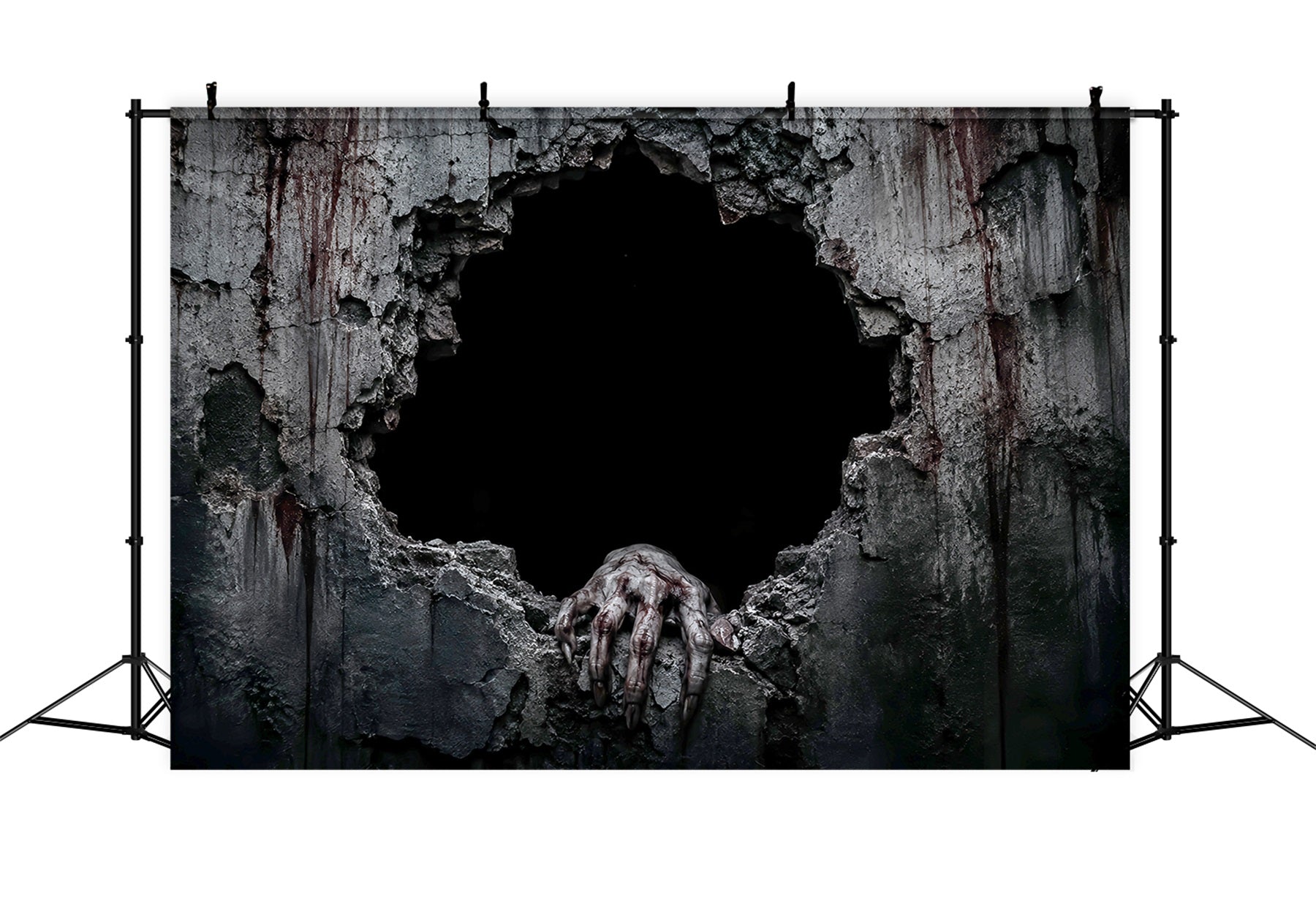 Halloween Bloody Backdrop Creepy Broken Wall Hand Halloween Backdrops LXX67-58