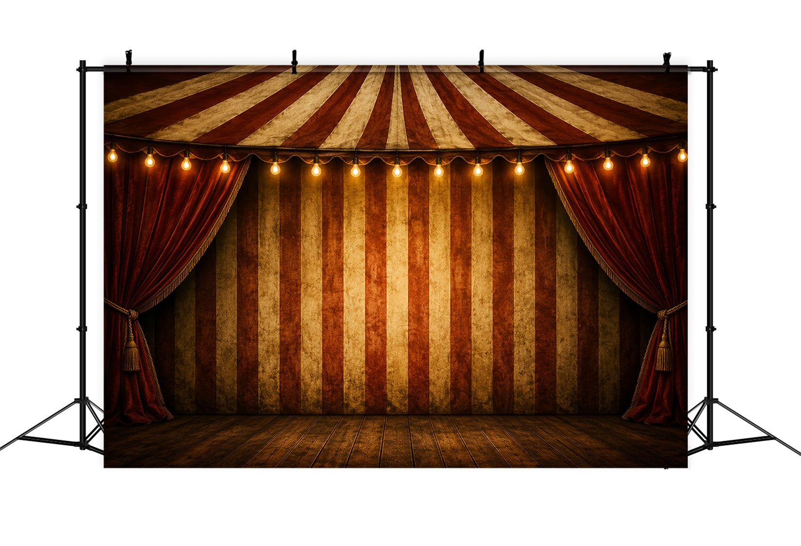 Halloween Backdrops For Pictures Vintage Circus Striped Stage Halloween Circus Backdrop LXX67-95
