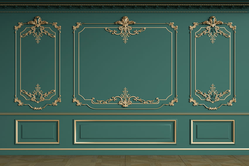 Classic Interior Wall with Moulding Backdrop