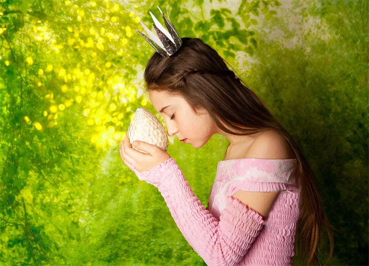 Spring Art Shade Of Green Interlaced Through Sunlight Backdrop M1-61