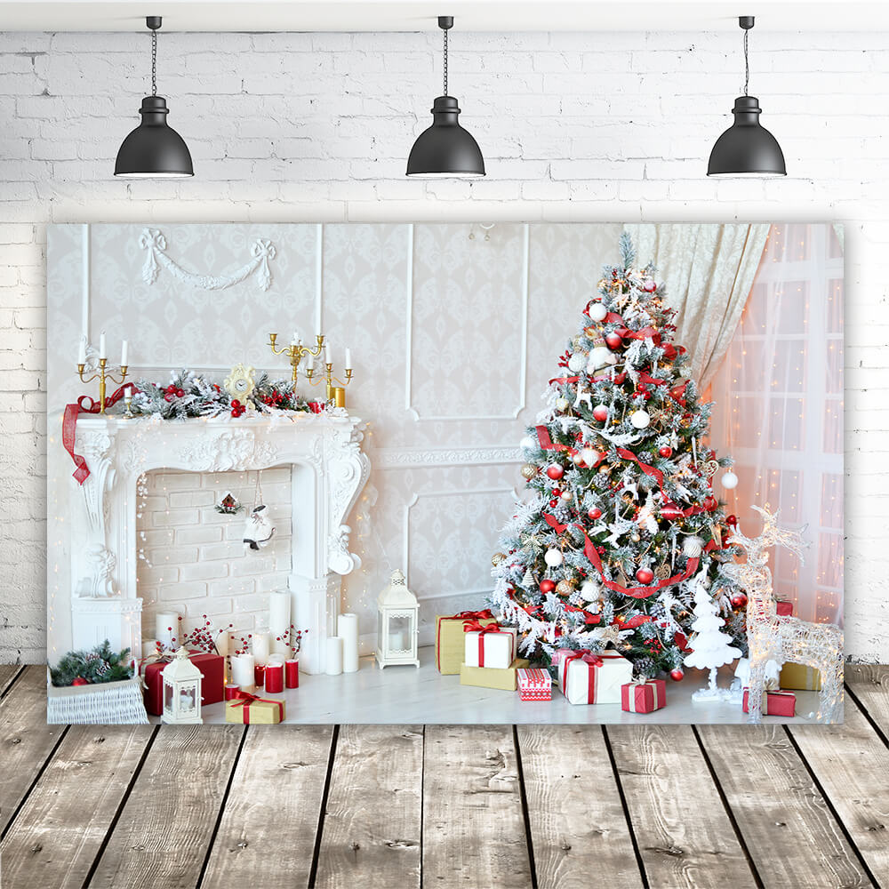 Decorated Fireplace Backdrop for Christmas GX-1048