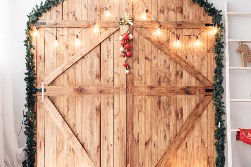Christmas Bedroom Wood Headboard Backdrop
