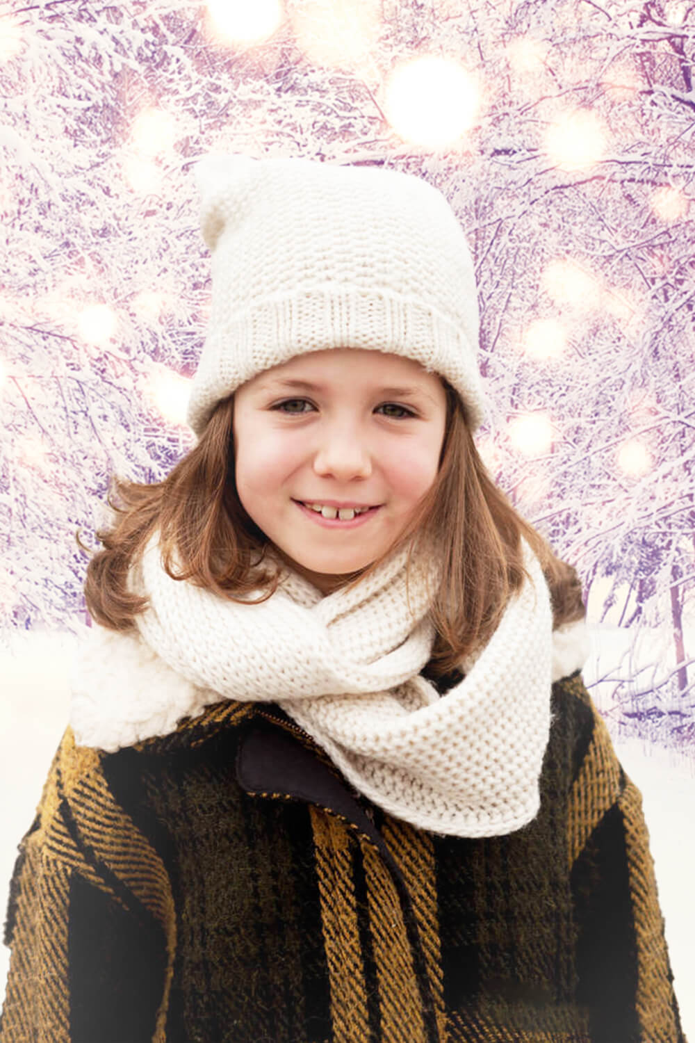 Winter Snowy Forest Path Landscape Backdrop M11-62