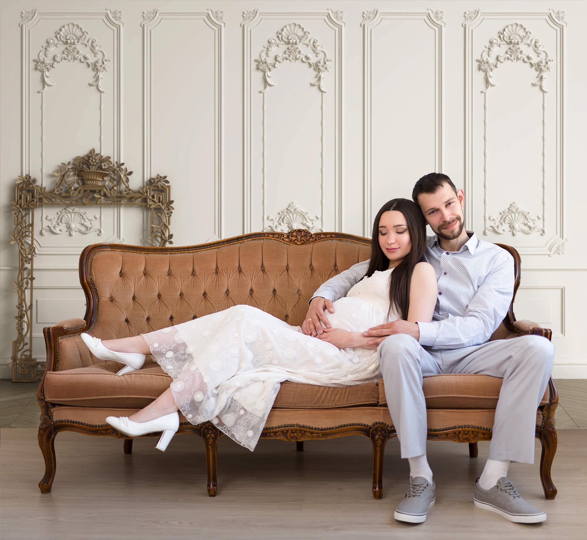 White Retro Wall Flower Photography Backdrop M5-29