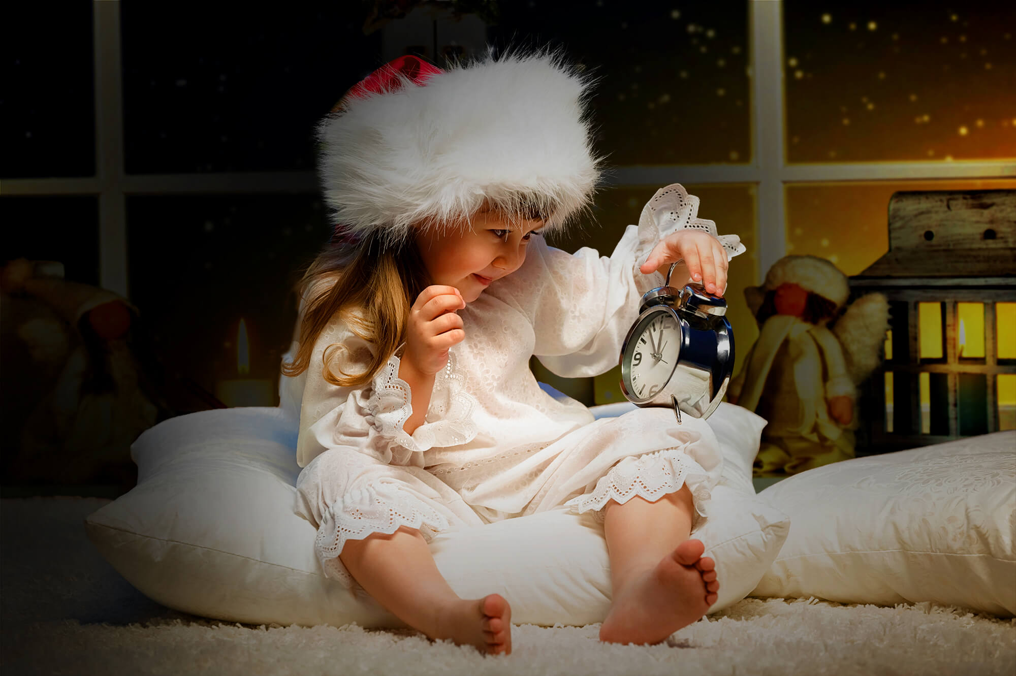 Christmas Window Snowflake Reindeer Backdrop M9-72