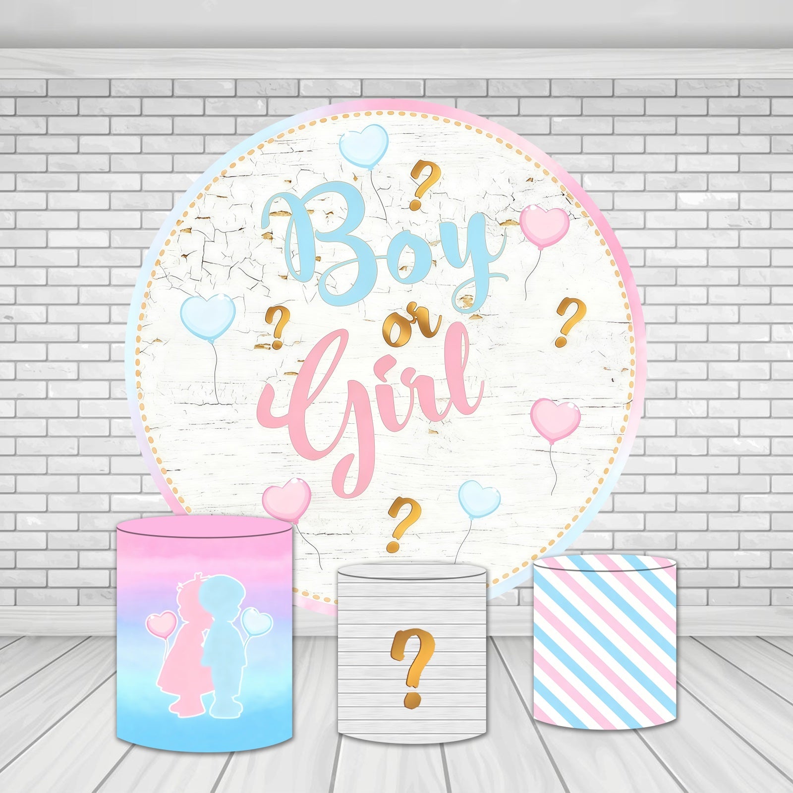 Circle Backdrop Cover Kit Boy or Girl Balloon Gender Reveal Backdrop MRR10-209