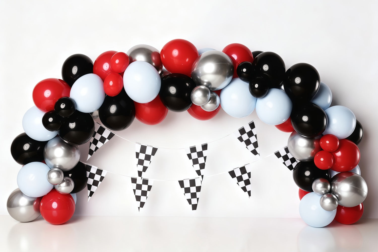 Cake Smash Backdrops Race Car Balloon Arch Birthday Backdrop MRR10-21