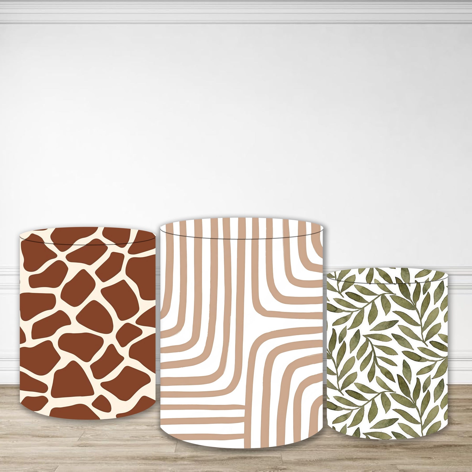 Pedestal Covers Giraffe Pattern Leaf Geometry Plinth Cover MRR10-257