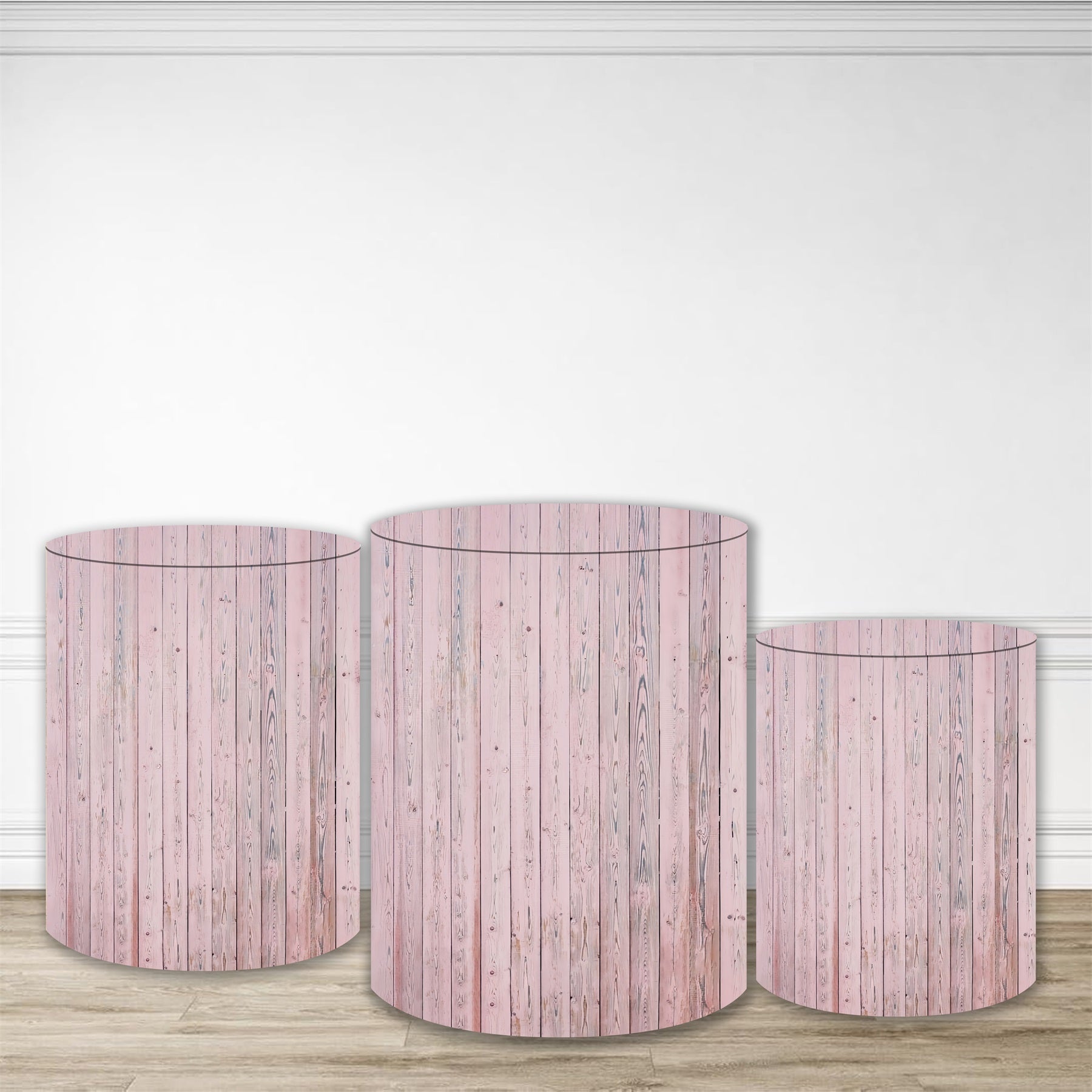 Plinth Cover Soft Pink Wooden Texture Cylinder Cover Kit MRR10-264