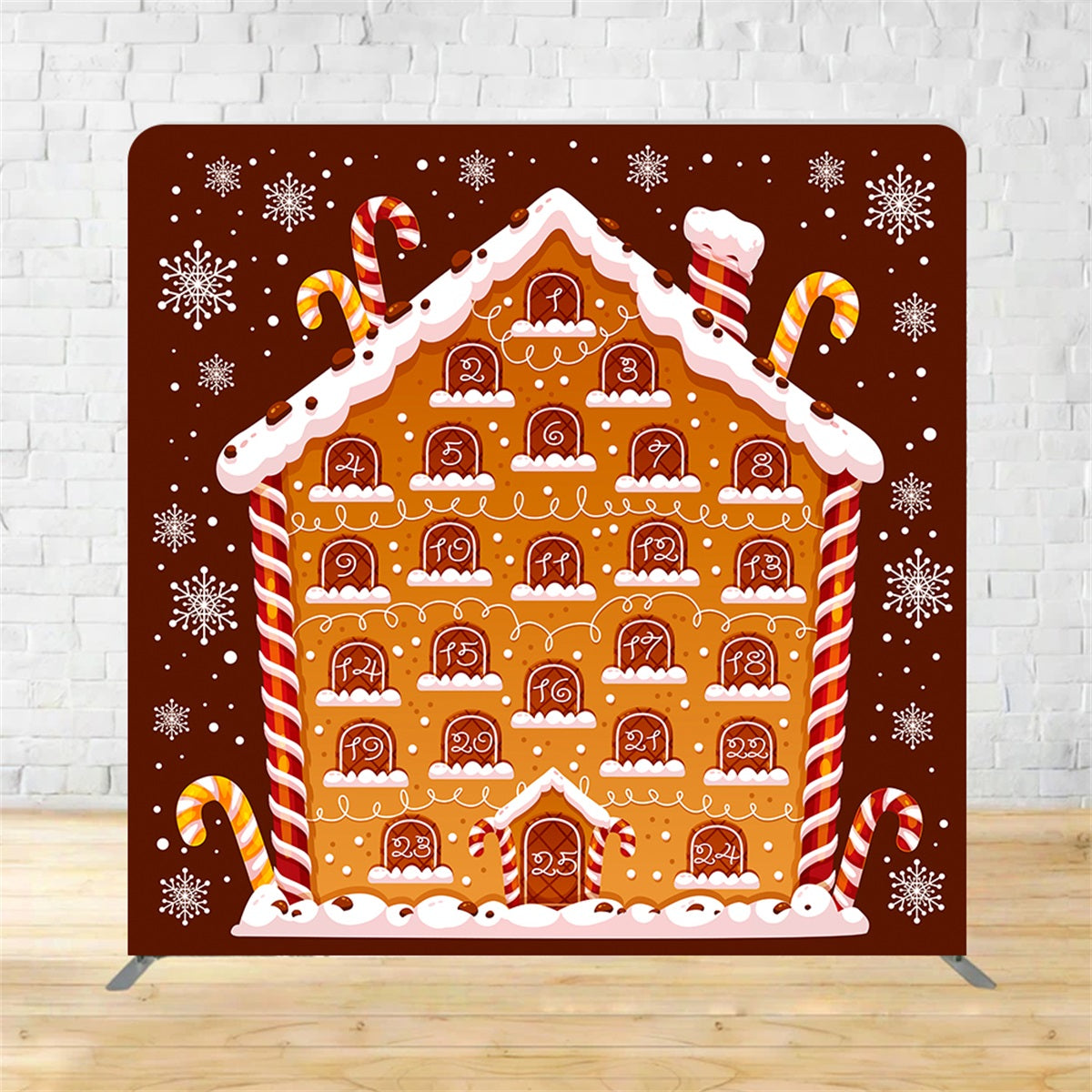 Tension Fabric Backdrop Candy Advent House Gingerbread Backdrop MRR10-267