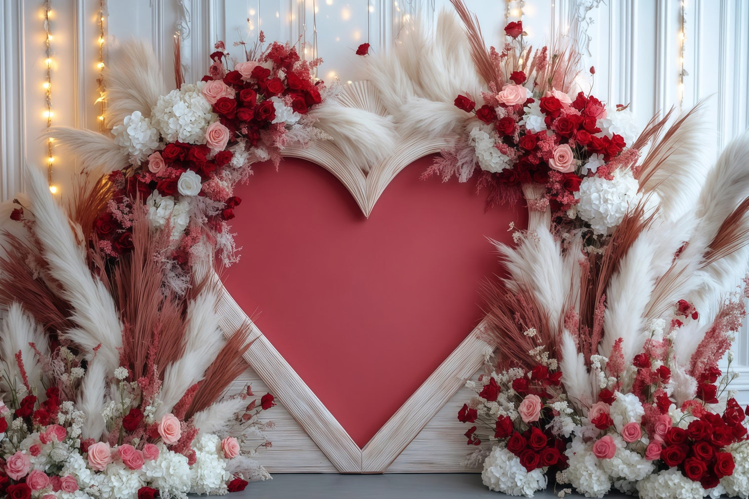 Valentine Heart Backdrop Boho Love Heart Valentine's Day Backdrop MRR11-118