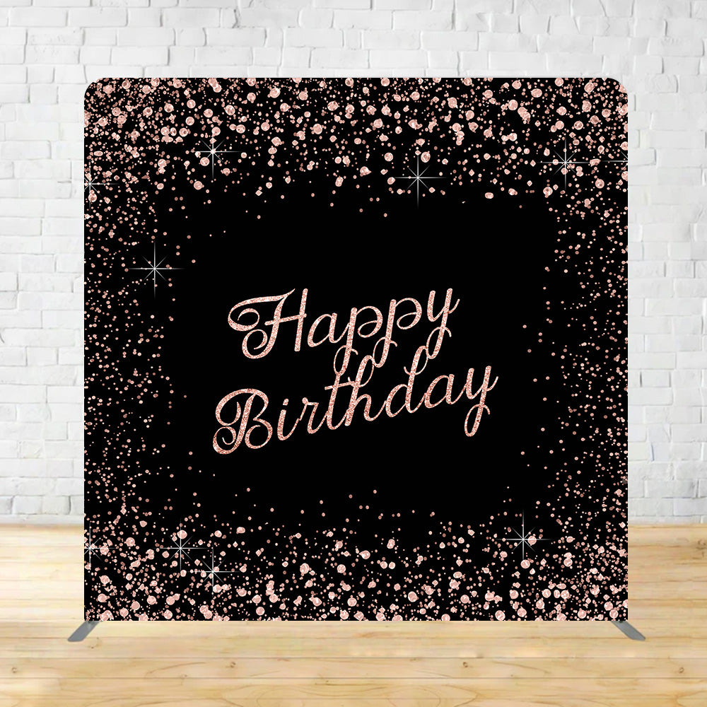 Square Backdrop Cover Rose Gold Glitter Birthday Backdrop MRR11-15