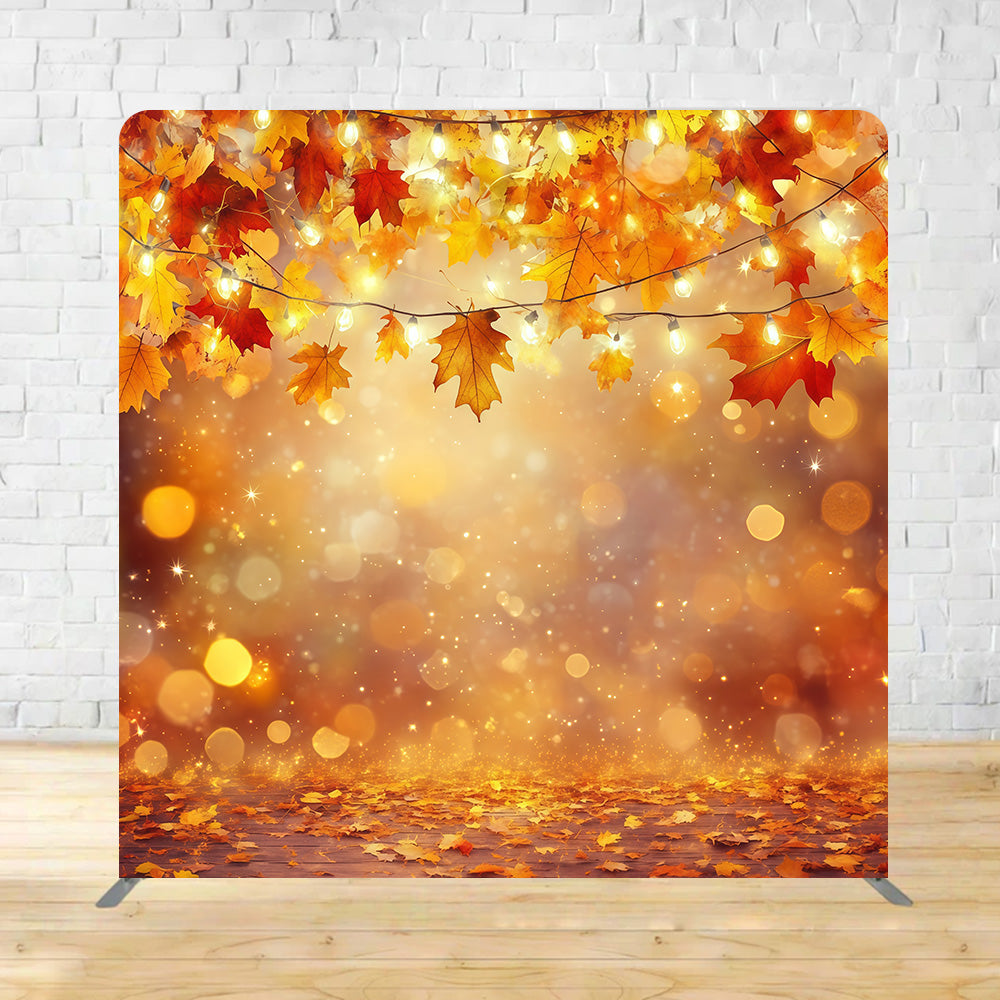 Tension Fabric Backdrop Golden Leaves Sparkling Glow Autumn Backdrop MRR11-4