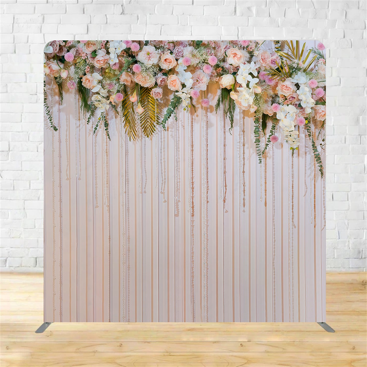 Square Backdrops Flower Stripe Wall Wedding Party Backdrop MRR11-61