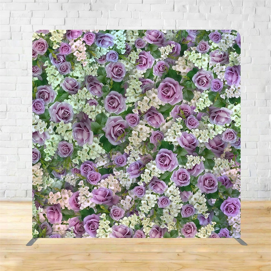 Tension Backdrop Purple Flower Wall Wedding Ceremony Backdrop MRR11-65