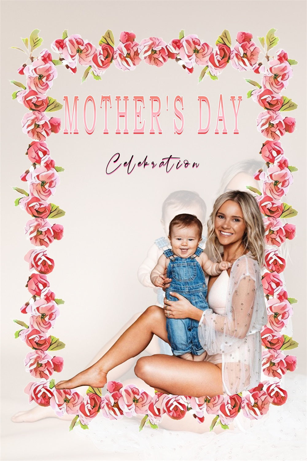 Mother's Day Photo Backdrops Elegant Rose Arch Personalized Backdrop MRR3-112