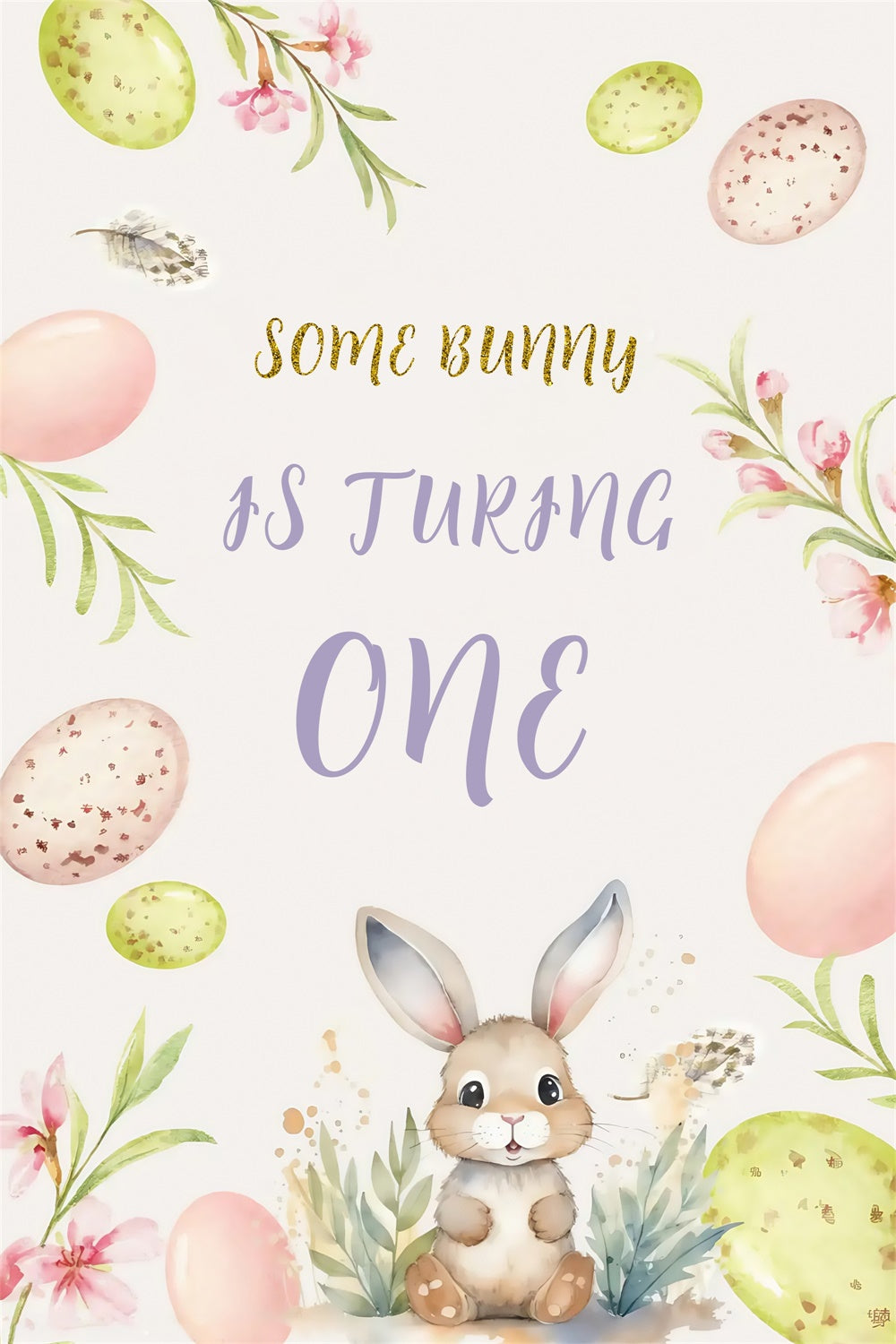 Easter Picture Backdrops Gentle Bunny Blooms Party Custom Backdrop MRR3-140
