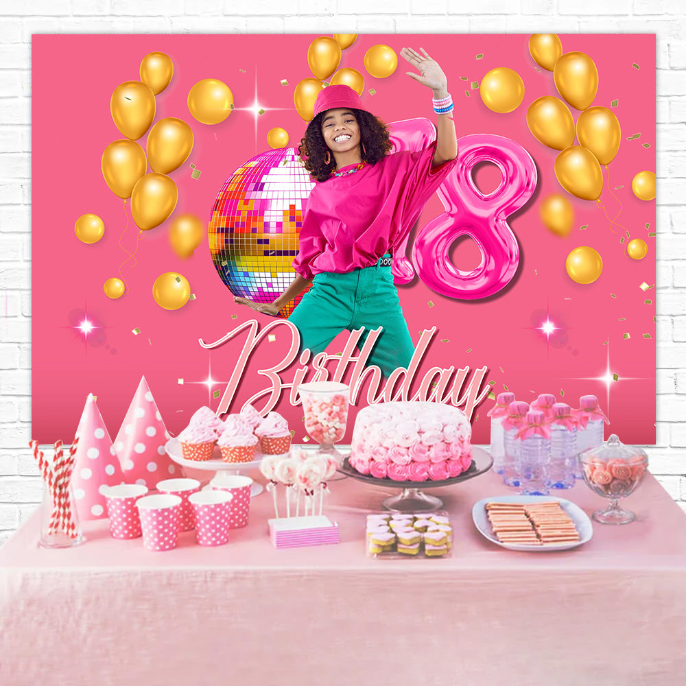 Birthday Backdrop Personalized Golden Balloon Party Backdrop MRR3-3