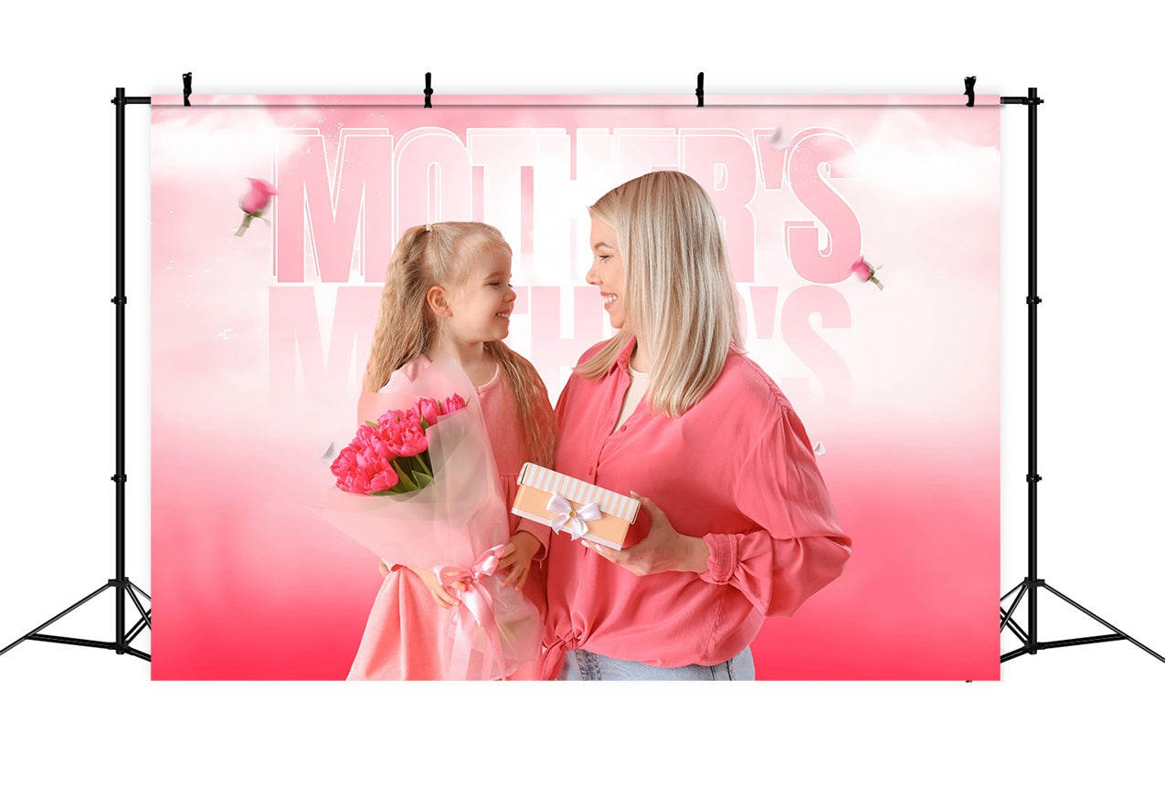 Mother's Day Photo Backdrop Pink Roses Bliss Customized Backdrop MRR3-37